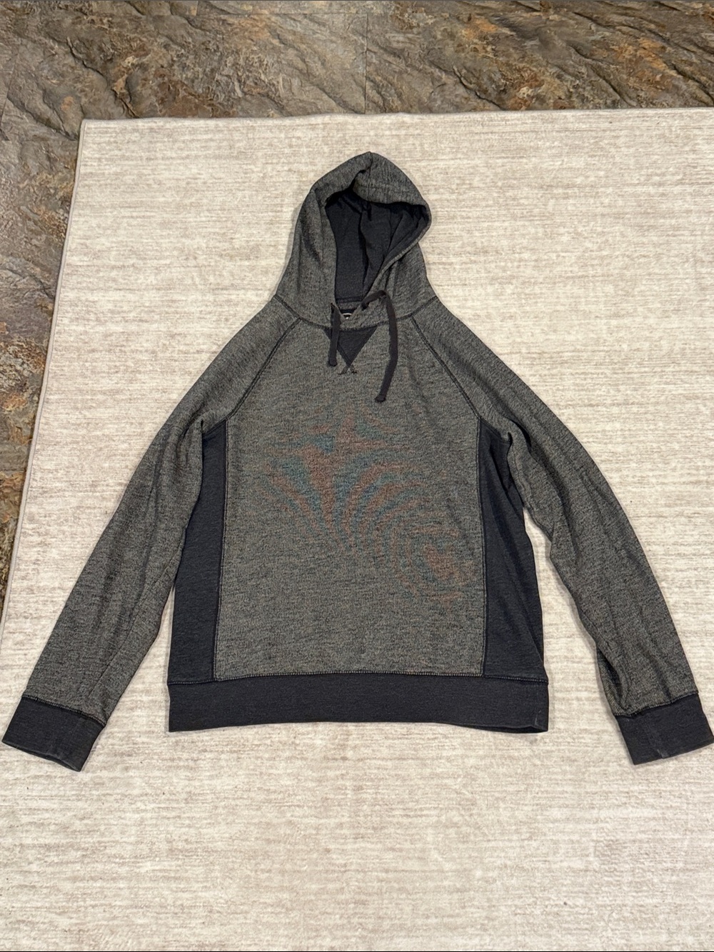 Men's Gray Hooded Pullover Sweatshirt size small